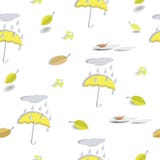 Seamless autumn pattern with umbrellas, leaves and puddles vector illustration Seamless autumn pattern with umbrellas, leaves and puddles vector illustration