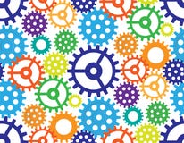 Seamless background from gears. Cogwheels of different color form the abstract mechanism. stock illustration Seamless background from gears. Cogwheels of different color form the abstract mechanism. stock illustration