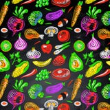 Seamless background with vegetables and fruit stock illustration Seamless background with vegetables and fruit stock illustration