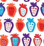 Seamless childish background with berries. Endless fabric texture. Decorative drawing pattern. Stock Photography