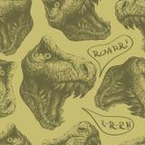 Seamless doodle dinosaur pattern. eps8 Royalty Free Stock Photography Seamless doodle dinosaur pattern. eps8 Royalty Free Stock Photography