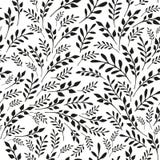 Seamless Floral Black And White Background Royalty Free Stock Image