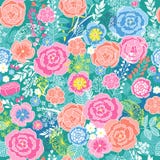 Seamless Floral Pattern With Colored Flowers Stock Photography Seamless Floral Pattern With Colored Flowers Stock Photography