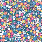Seamless Floral Pattern With Colored Flowers Stock Photos