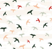 Seamless flying birds. Vector seamless pattern. stock illustration Seamless flying birds. Vector seamless pattern. stock illustration