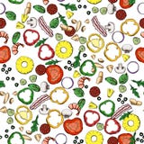 Seamless food ingredients vector pattern Stock Images Seamless food ingredients vector pattern Stock Images