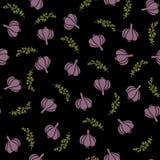 Seamless garlic pattern dark background stock illustration Seamless garlic pattern dark background stock illustration