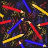 Seamless geometric pattern with colorful pencils. Vector EPS10. stock illustration Seamless geometric pattern with colorful pencils. Vector EPS10. stock illustration
