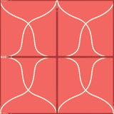 Seamless geometric pattern with belts, ropes and buckles. Complex vector print in coral, red and cream. stock illustration Seamless geometric pattern with belts, ropes and buckles. Complex vector print in coral, red and cream. stock illustration