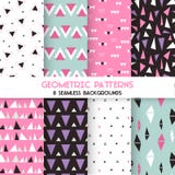 8 Seamless Geometric Triangles Patterns vector illustration 8 Seamless Geometric Triangles Patterns vector illustration