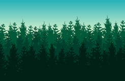 Seamless green vector forest landscape with coniferous trees. vector illustration Seamless green vector forest landscape with coniferous trees. vector illustration
