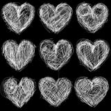 Seamless Hearts Chalkboard, Love Background And Te Stock Images