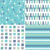 Seamless hipster geometric patterns in aqua blue and gray Royalty Free Stock Images Seamless hipster geometric patterns in aqua blue and gray Royalty Free Stock Images