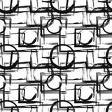 Seamless pattern with abstract black geometric figures in grunge style. Vector design elements vector illustration Seamless pattern with abstract black geometric figures in grunge style. Vector design elements vector illustration