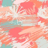 Seamless pattern with abstract watercolor stains, flowers, paint brushes freehand strokes royalty free illustration Seamless pattern with abstract watercolor stains, flowers, paint brushes freehand strokes royalty free illustration
