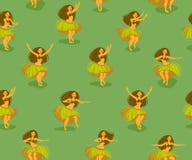 Seamless pattern with beautiful Hawaiian girl Royalty Free Stock Photos Seamless pattern with beautiful Hawaiian girl Royalty Free Stock Photos