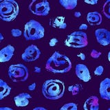 Seamless pattern with brush circle and dot . Blue watercolor color on violet background. Hand painted grange texture Royalty Free Stock Photography Seamless pattern with brush circle and dot . Blue watercolor color on violet background. Hand painted grange texture Royalty Free Stock Photography