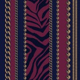 NSeamless pattern of chains and animal print. royalty free illustration NSeamless pattern of chains and animal print. royalty free illustration
