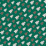 Seamless Pattern. Christmas Concept. Gingerbread Snowman Cookies With Shadow On Green Background Stock Photo