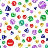 Seamless pattern with colored precious gems vector illustration Seamless pattern with colored precious gems vector illustration