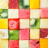 Seamless pattern of colorful fresh fruit cubes royalty free stock image Seamless pattern of colorful fresh fruit cubes royalty free stock image