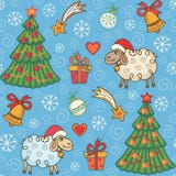 Seamless pattern with cute sheep. New year and Christmas background. Colorful vector illustration vector illustration Seamless pattern with cute sheep. New year and Christmas background. Colorful vector illustration vector illustration