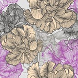 Seamless pattern with decorative flowering tulips. vector illustration Seamless pattern with decorative flowering tulips. vector illustration