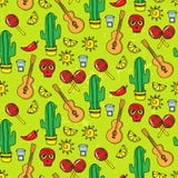 Seamless pattern with different mexican elements. Stock Image Seamless pattern with different mexican elements. Stock Image
