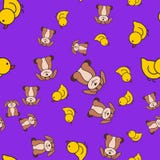 Seamless pattern of ducklings and doggies in cartoon style vector illustration Seamless pattern of ducklings and doggies in cartoon style vector illustration