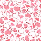 Seamless pattern with hearts. Valentines day texture.