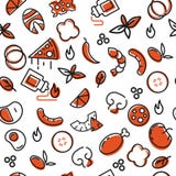 Seamless pattern ingredients for pizza. Designer pizza vector illustration Seamless pattern ingredients for pizza. Designer pizza vector illustration