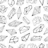 Seamless pattern with minerals, crystals, gems. Hand drawn contour vector background. vector illustration Seamless pattern with minerals, crystals, gems. Hand drawn contour vector background. vector illustration