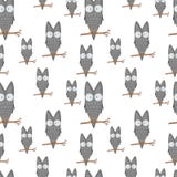 Seamless pattern of owls on a branch for kids stationery designs and clothing. cartoon bird. Obverse the paper Royalty Free Stock Photo Seamless pattern of owls on a branch for kids stationery designs and clothing. cartoon bird. Obverse the paper Royalty Free Stock Photo