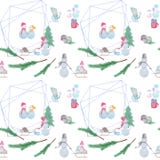 seamless pattern with snowmen with colored pencils. royalty free illustration seamless pattern with snowmen with colored pencils. royalty free illustration