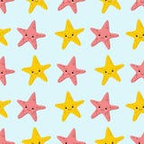 Seamless pattern with starfishes Cute nautical backgrounds. Marine life Background stock illustration Seamless pattern with starfishes Cute nautical backgrounds. Marine life Background stock illustration
