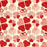 Seamless Pattern Texture_6_in The Style Of Doodle, In The Form Of A Variety Of Hearts For Print Design And Web Design Stock Images