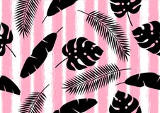 Seamless pattern with tropical palm leaves. Exotic tropical plants. Illustration of jungle nature royalty free illustration Seamless pattern with tropical palm leaves. Exotic tropical plants. Illustration of jungle nature royalty free illustration