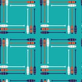 Seamless pattern with vintage retro orange, navy, white oars with an aqua background in repeat. vector illustration Seamless pattern with vintage retro orange, navy, white oars with an aqua background in repeat. vector illustration