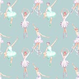 Seamless pattern with watercolor ballet dancers royalty free illustration Seamless pattern with watercolor ballet dancers royalty free illustration