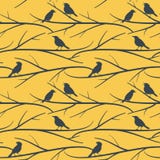 Seamless Pattern With Birds On Branches Vector Eps8 Stock Photos Seamless Pattern With Birds On Branches Vector Eps8 Stock Photos