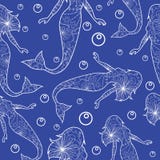 Seamless Pattern With Mermaids Royalty Free Stock Photography Seamless Pattern With Mermaids Royalty Free Stock Photography