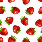Seamless strawberry pattern on white background stock illustration Seamless strawberry pattern on white background stock illustration