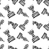 Seamless vector chaotic pattern with black decorative lined chess pieces. Black and white background. Royalty Free Stock Image Seamless vector chaotic pattern with black decorative lined chess pieces. Black and white background. Royalty Free Stock Image