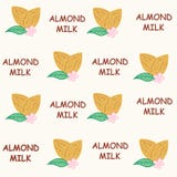 Seamless pattern almond milk vector illustration stock illustration Seamless pattern almond milk vector illustration stock illustration