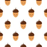 Seamless vector pattern cute acorns. For autumn greeting cards, t-shirt prints, birthday, scrapbook, wallpaper, gift paper, royalty free illustration Seamless vector pattern cute acorns. For autumn greeting cards, t-shirt prints, birthday, scrapbook, wallpaper, gift paper, royalty free illustration