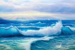 Seascape da pintura ilustração do vetor Seascape da pintura ilustração do vetor