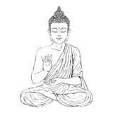 Seated Buddha in the lotus position stock illustration Seated Buddha in the lotus position stock illustration