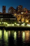 Seattle Waterfront At Night Royalty Free Stock Photography