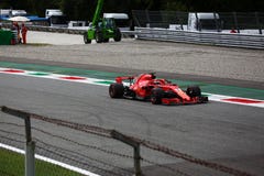 Sebastian Vettel w Monza F1 Uroczysty Prix 2018 zdjęcie stock Sebastian Vettel w Monza F1 Uroczysty Prix 2018 zdjęcie stock