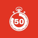 The 50 seconds, minutes stopwatch icon. Clock and watch, timer, countdown, stopwatch symbol. UI. Web. Logo. Sign. Flat. The 50 seconds, minutes stopwatch icon Vector Illustration The 50 seconds, minutes stopwatch icon. Clock and watch, timer, countdown, stopwatch symbol. UI. Web. Logo. Sign. Flat. The 50 seconds, minutes stopwatch icon Vector Illustration